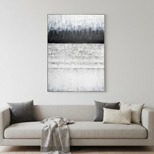 HomeRoots Afterlight Hand-Painted Canvas Art in Black Floater Frame – Bold, Modern Wall Décor for Any Room 576670