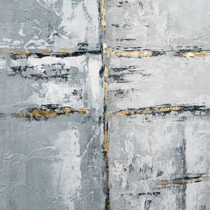 HomeRoots Silver Hand-Painted Floater Frame Wall Art - Modern Metallic Masterpiece for Luxe Interiors & Spaces 576675