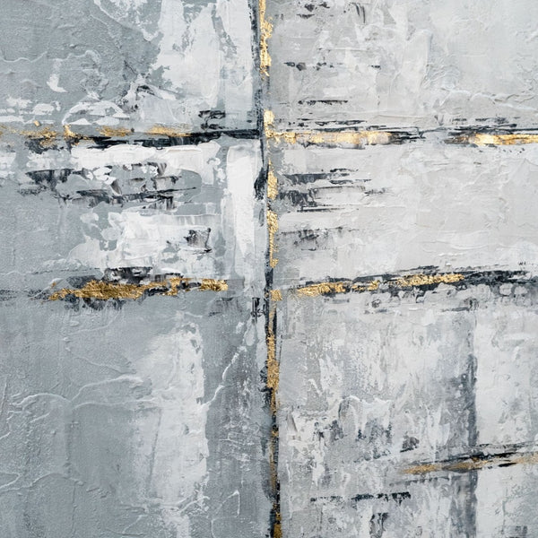 HomeRoots Silver Hand-Painted Floater Frame Wall Art - Modern Metallic Masterpiece for Luxe Interiors & Spaces 576675