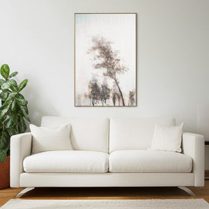 HomeRoots Serenades of Fall: Hand-Painted Autumn Canvas Art with Gold Floater Frame for Stunning Décor 576676