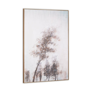 HomeRoots Serenades of Fall: Hand-Painted Autumn Canvas Art with Gold Floater Frame for Stunning Décor 576676