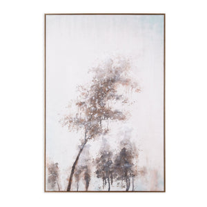HomeRoots Serenades of Fall: Hand-Painted Autumn Canvas Art with Gold Floater Frame for Stunning Décor 576676