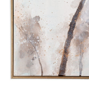 HomeRoots Serenades of Fall: Hand-Painted Autumn Canvas Art with Gold Floater Frame for Stunning Décor 576676