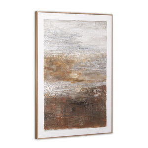 HomeRoots Embers Hand-Painted Canvas Wall Art in Gold Floater Frame – Unique Transportation-Inspired Design 576677