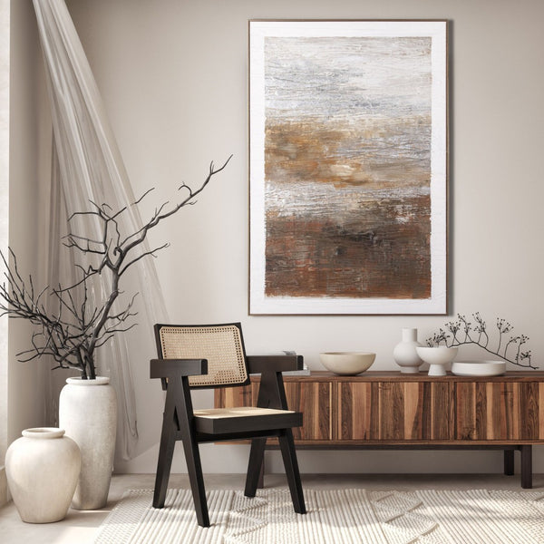 HomeRoots Embers Hand-Painted Canvas Wall Art in Gold Floater Frame – Unique Transportation-Inspired Design 576677
