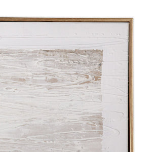 HomeRoots Embers Hand-Painted Canvas Wall Art in Gold Floater Frame – Unique Transportation-Inspired Design 576677