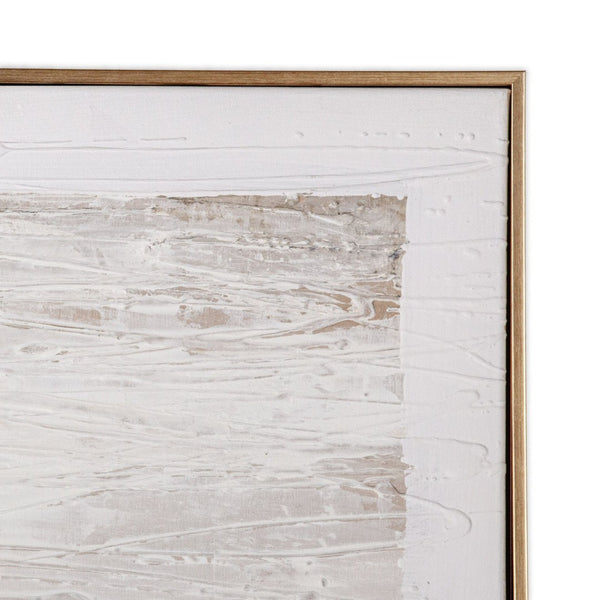 HomeRoots Embers Hand-Painted Canvas Wall Art in Gold Floater Frame – Unique Transportation-Inspired Design 576677