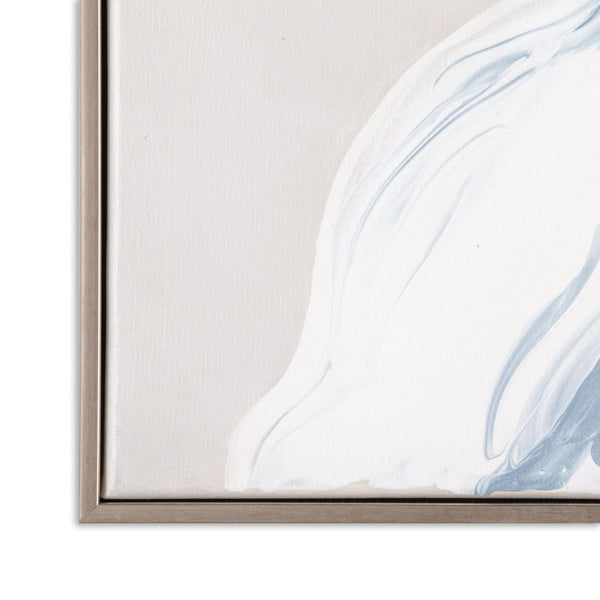 HomeRoots Whispers of a Lily Hand-Painted Silver Floater Frame Canvas Art for Elegant Home Décor Style 576678