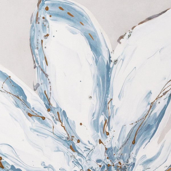 HomeRoots Whispers of a Lily Hand-Painted Silver Floater Frame Canvas Art for Elegant Home Décor Style 576678