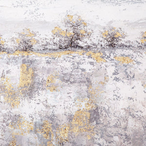 HomeRoots Rugged Hand-Painted Canvas Wall Art in Silver Floater Frame - Bold Artisan Masterpiece for Any Space 576679
