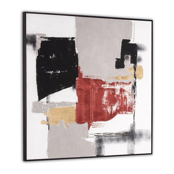HomeRoots Scarlet Hand-Painted Canvas Art in Black Floater Frame – Modern Transportation-Inspired Wall Decor 576682