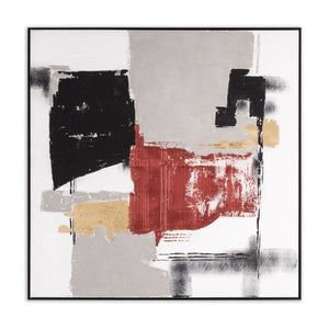 HomeRoots Scarlet Hand-Painted Canvas Art in Black Floater Frame – Modern Transportation-Inspired Wall Decor 576682