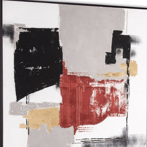 HomeRoots Scarlet Hand-Painted Canvas Art in Black Floater Frame – Modern Transportation-Inspired Wall Decor 576682