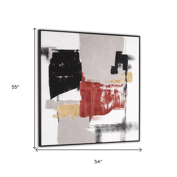 HomeRoots Scarlet Hand-Painted Canvas Art in Black Floater Frame – Modern Transportation-Inspired Wall Decor 576682