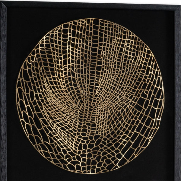 HomeRoots Laced Moon I Black Shadowbox Art - Modern Metal Wall Décor for Stylish Home & Office Spaces 576684