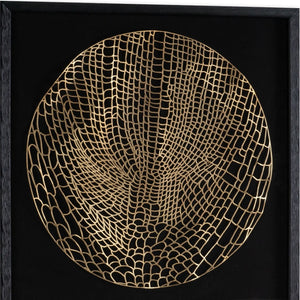 HomeRoots Laced Moon I Black Shadowbox Art - Modern Metal Wall Décor for Stylish Home & Office Spaces 576684