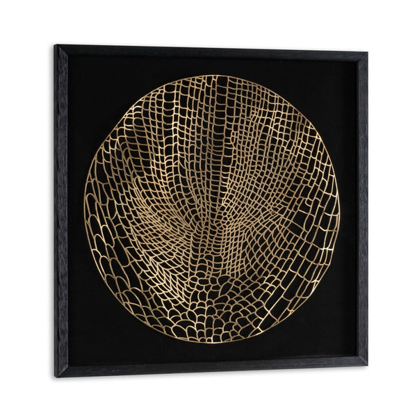 HomeRoots Laced Moon I Black Shadowbox Art - Modern Metal Wall Décor for Stylish Home & Office Spaces 576684
