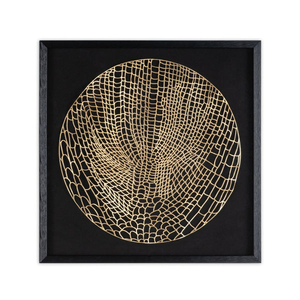 HomeRoots Laced Moon I Black Shadowbox Art - Modern Metal Wall Décor for Stylish Home & Office Spaces 576684