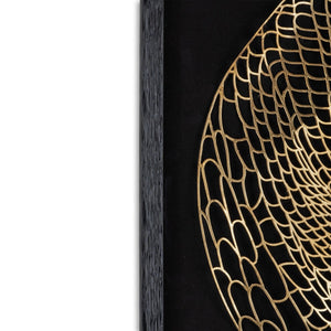 HomeRoots Laced Moon I Black Shadowbox Art - Modern Metal Wall Décor for Stylish Home & Office Spaces 576684