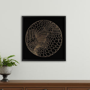 HomeRoots Laced Moon II Shadow Box Wall Art - 24" Metal Print in Black Frame for Modern Home Décor Style 576685