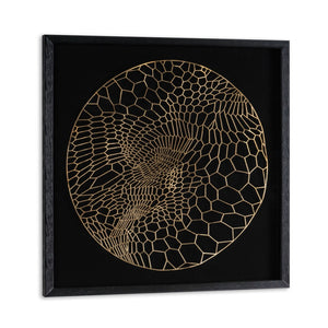 HomeRoots Laced Moon II Shadow Box Wall Art - 24" Metal Print in Black Frame for Modern Home Décor Style 576685
