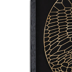 HomeRoots Laced Moon II Shadow Box Wall Art - 24" Metal Print in Black Frame for Modern Home Décor Style 576685