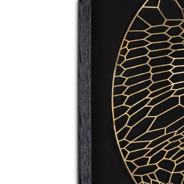 HomeRoots Laced Moon II Shadow Box Wall Art - 24" Metal Print in Black Frame for Modern Home Décor Style 576685
