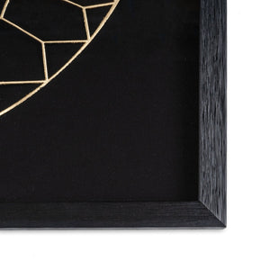 HomeRoots Laced Moon II Shadow Box Wall Art - 24" Metal Print in Black Frame for Modern Home Décor Style 576685