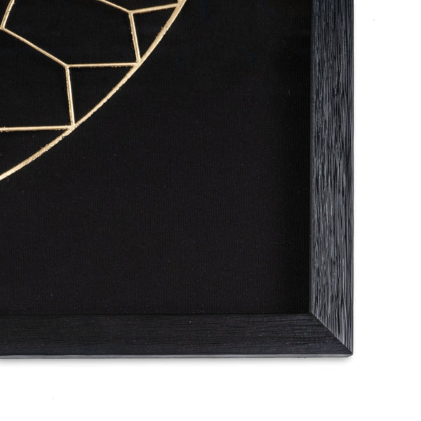 HomeRoots Laced Moon II Shadow Box Wall Art - 24" Metal Print in Black Frame for Modern Home Décor Style 576685