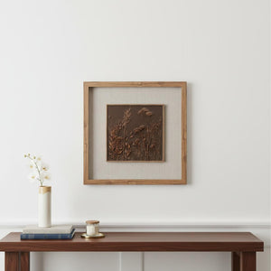 HomeRoots Serenity Garden Shadowbox Art - Rustic Brown Framed Wall Decor for Modern Farmhouse Interiors 576689
