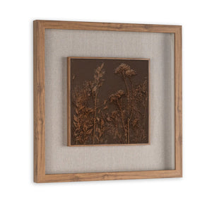 HomeRoots Serenity Garden Shadowbox Art - Rustic Brown Framed Wall Decor for Modern Farmhouse Interiors 576689