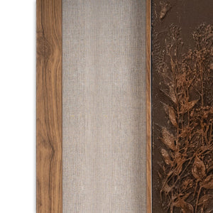 HomeRoots Serenity Garden Shadowbox Art - Rustic Brown Framed Wall Decor for Modern Farmhouse Interiors 576689