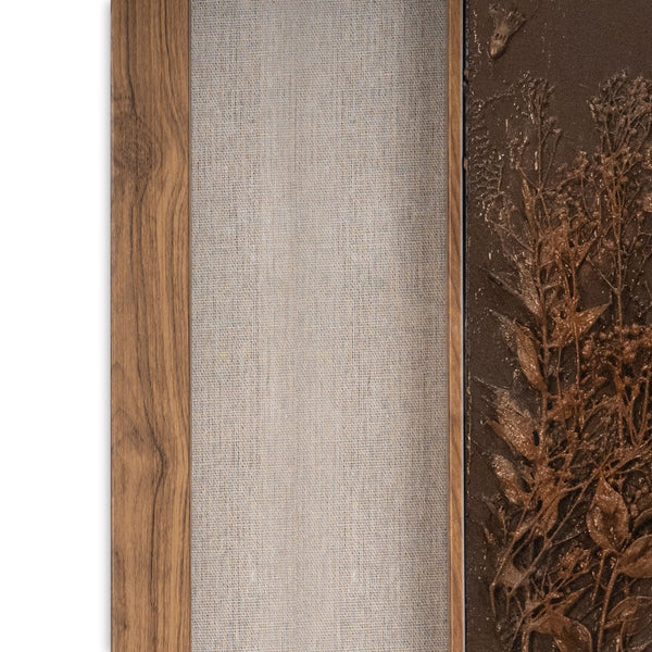 HomeRoots Serenity Garden Shadowbox Art - Rustic Brown Framed Wall Decor for Modern Farmhouse Interiors 576689