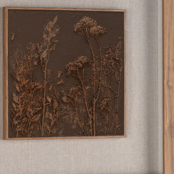 HomeRoots Serenity Garden Shadowbox Art - Rustic Brown Framed Wall Decor for Modern Farmhouse Interiors 576689
