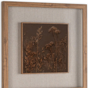 HomeRoots Serenity Garden Shadowbox Art - Rustic Brown Framed Wall Decor for Modern Farmhouse Interiors 576689