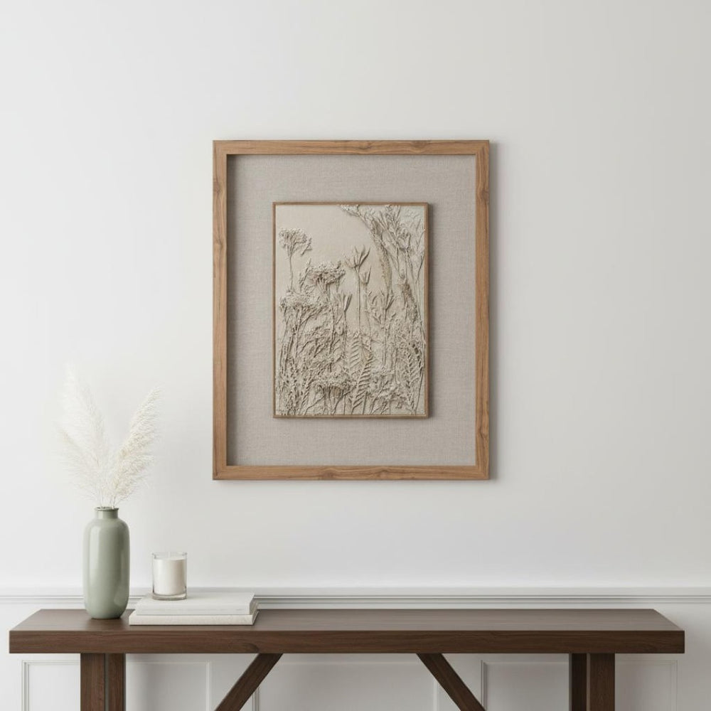 HomeRoots Enchanted Garden Brown Shadowbox Art - Rustic Wall Décor with Textured Depth for Cozy Spaces 576691
