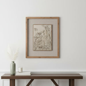 HomeRoots Enchanted Garden Brown Shadowbox Art - Rustic Wall Décor with Textured Depth for Cozy Spaces 576691