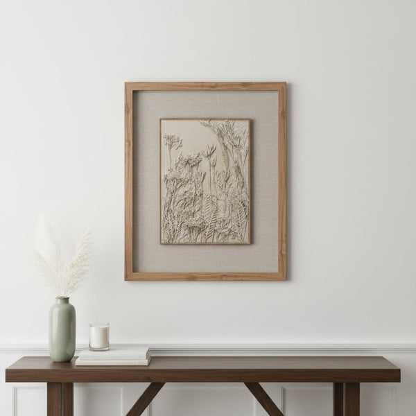 HomeRoots Enchanted Garden Brown Shadowbox Art - Rustic Wall Décor with Textured Depth for Cozy Spaces 576691
