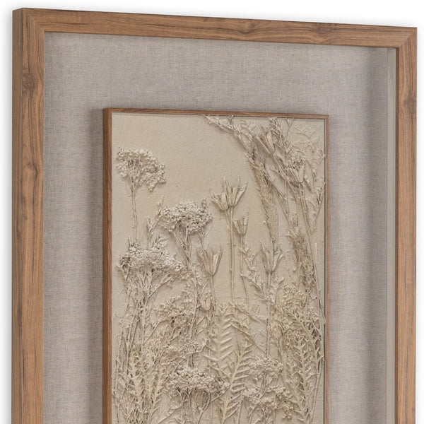 HomeRoots Enchanted Garden Brown Shadowbox Art - Rustic Wall Décor with Textured Depth for Cozy Spaces 576691