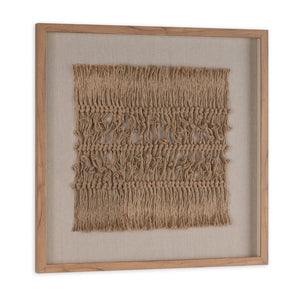 HomeRoots Woven Whispers 24" Textured Shadow Box Art - Rustic Farmhouse Wall Decor with Brown Frame 576695