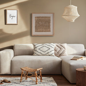 HomeRoots Woven Whispers 24" Textured Shadow Box Art - Rustic Farmhouse Wall Decor with Brown Frame 576695