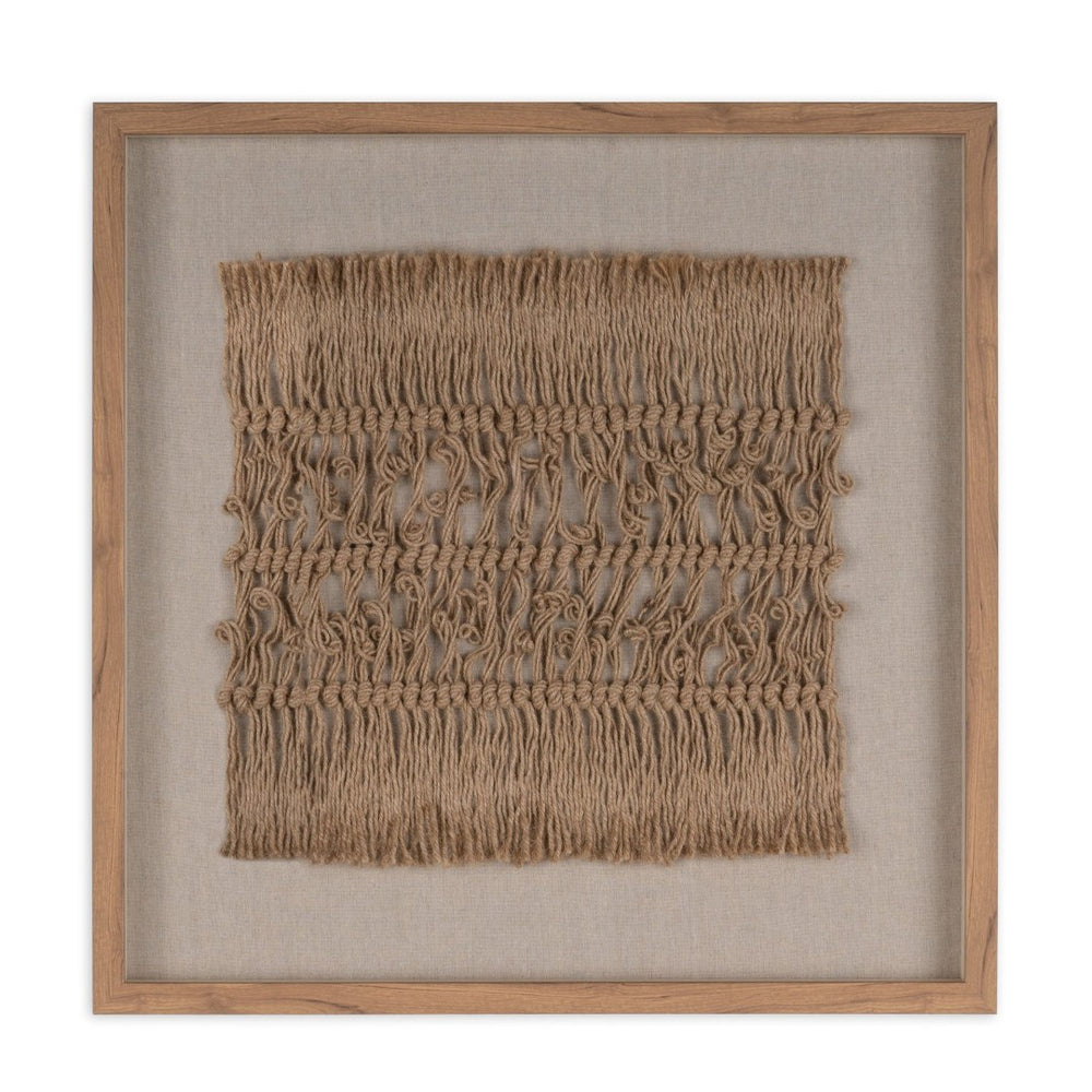 HomeRoots Woven Whispers 24" Textured Shadow Box Art - Rustic Farmhouse Wall Decor with Brown Frame 576695