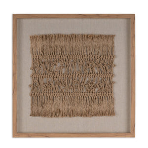 HomeRoots Woven Whispers 24" Textured Shadow Box Art - Rustic Farmhouse Wall Decor with Brown Frame 576695
