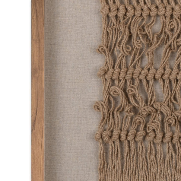 HomeRoots Woven Whispers 24" Textured Shadow Box Art - Rustic Farmhouse Wall Decor with Brown Frame 576695