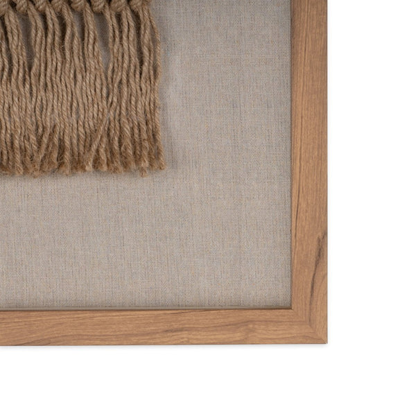 HomeRoots Woven Whispers 24" Textured Shadow Box Art - Rustic Farmhouse Wall Decor with Brown Frame 576695