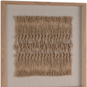 HomeRoots Woven Whispers II Shadow Box Wall Art - Rustic Brown Framed Textual Art for Modern-Farmhouse Decor 576696