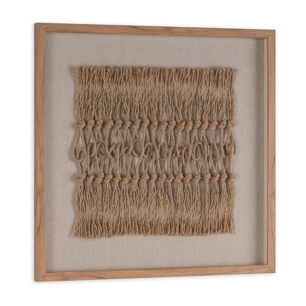 HomeRoots Woven Whispers II Shadow Box Wall Art - Rustic Brown Framed Textual Art for Modern-Farmhouse Decor 576696