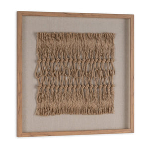 HomeRoots Woven Whispers II Shadow Box Wall Art - Rustic Brown Framed Textual Art for Modern-Farmhouse Decor 576696