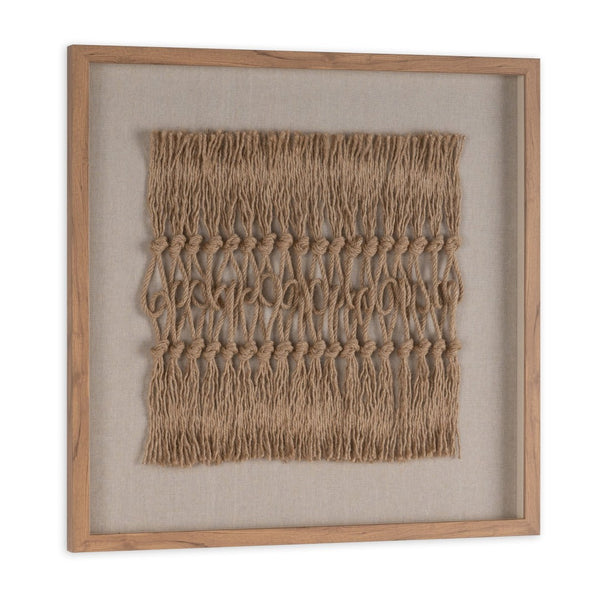 HomeRoots Woven Whispers II Shadow Box Wall Art - Rustic Brown Framed Textual Art for Modern-Farmhouse Decor 576696