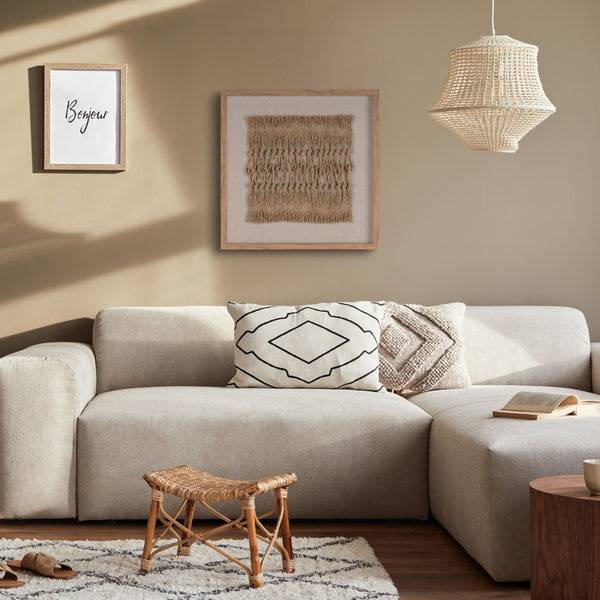 HomeRoots Woven Whispers II Shadow Box Wall Art - Rustic Brown Framed Textual Art for Modern-Farmhouse Decor 576696